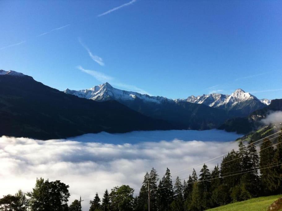 Ferienhaus Zillertal Panorama Blick Balkon Sauna Zellberg Exterior photo